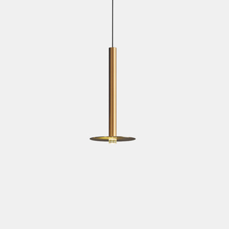 Gouden afwerking lineaire ophanging licht postmodern 1 lamp metalen hanger voor eetkamer