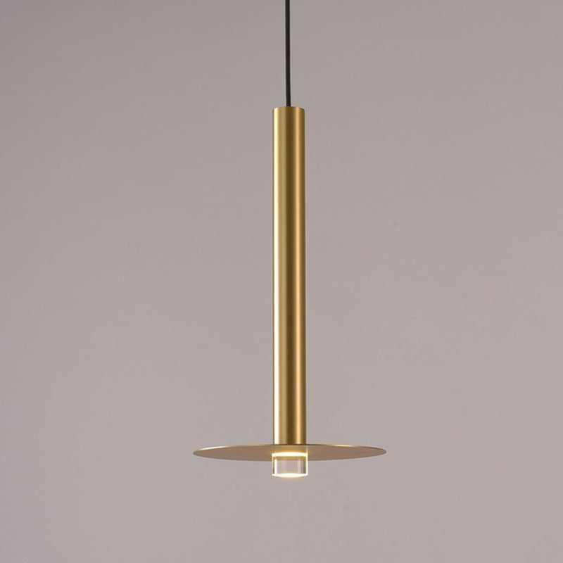 Gouden afwerking lineaire ophanging licht postmodern 1 lamp metalen hanger voor eetkamer