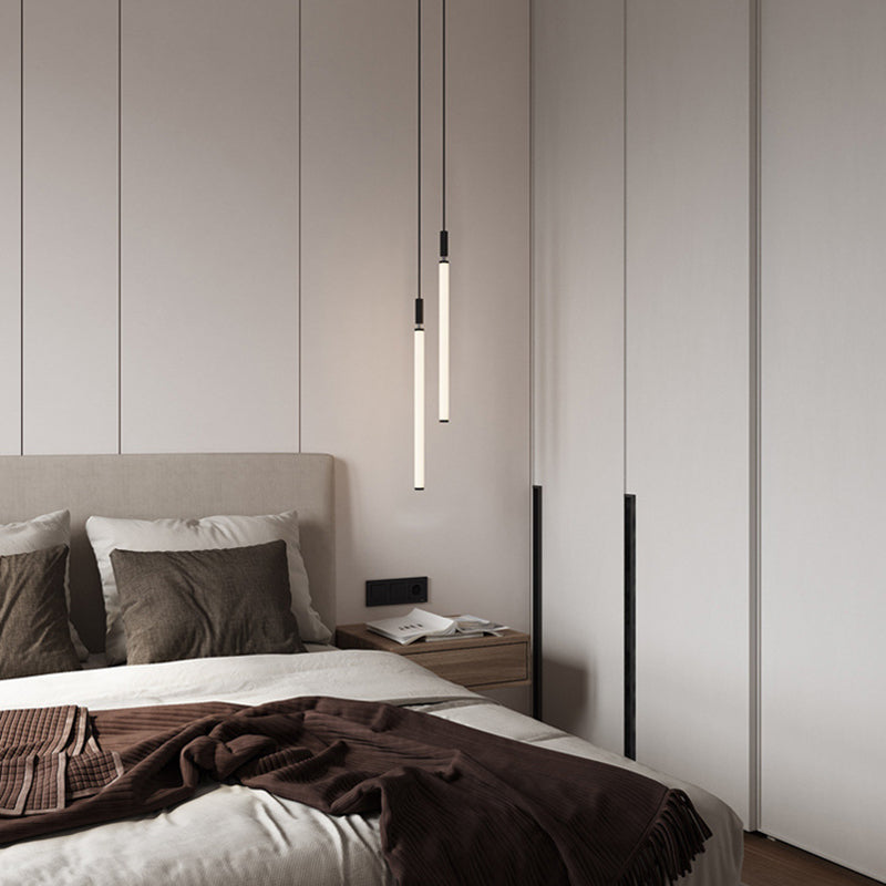 Lampada a sospensione del soffitto tubolare Minimalista Acrilico Black-White LED LEGGIO