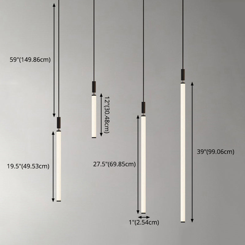 Lampada a sospensione del soffitto tubolare Minimalista Acrilico Black-White LED LEGGIO