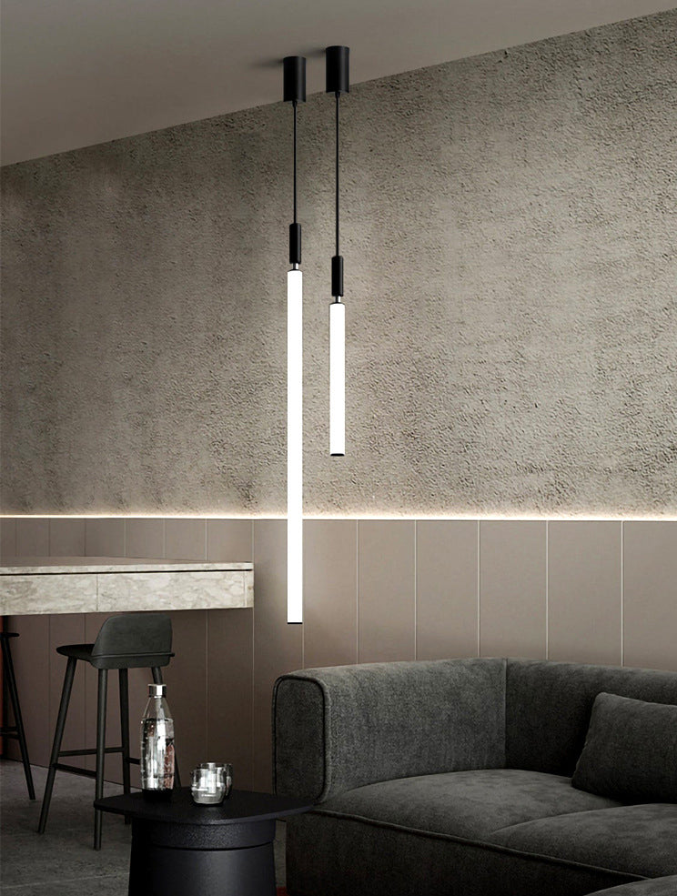 Lampada a sospensione del soffitto tubolare Minimalista Acrilico Black-White LED LEGGIO