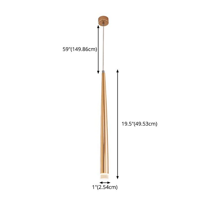 Gold Conical Hanging Light Fixture Simple 1-Light Metal Pendant Lighting for Bar