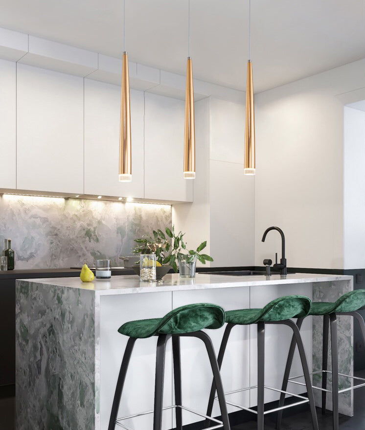 Gold Conical Hanging Light Fixture Simple 1-Light Metal Pendant Lighting for Bar