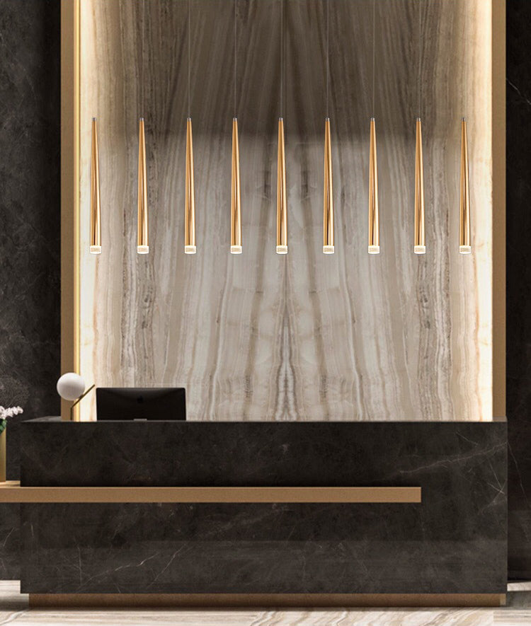 Gold Conical Hanging Light Fixture Simple 1-Light Metal Pendant Lighting for Bar