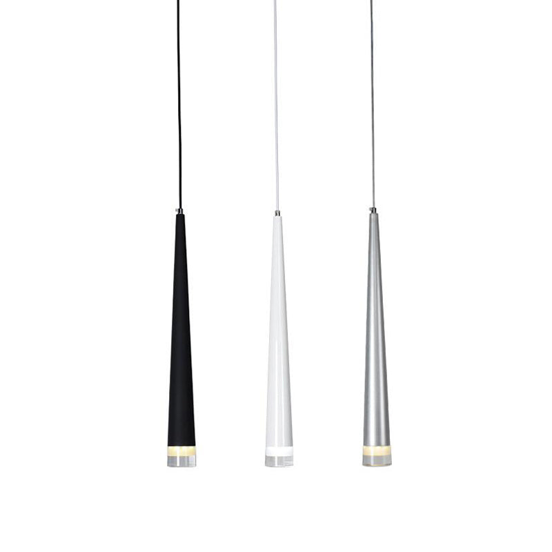 Minimalisme Conische led hangende licht moderne stijl lange kegelverlichtingsarmatuur met kristallen lampenkap