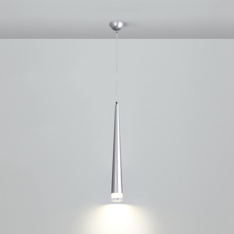 Minimalisme Conische led hangende licht moderne stijl lange kegelverlichtingsarmatuur met kristallen lampenkap