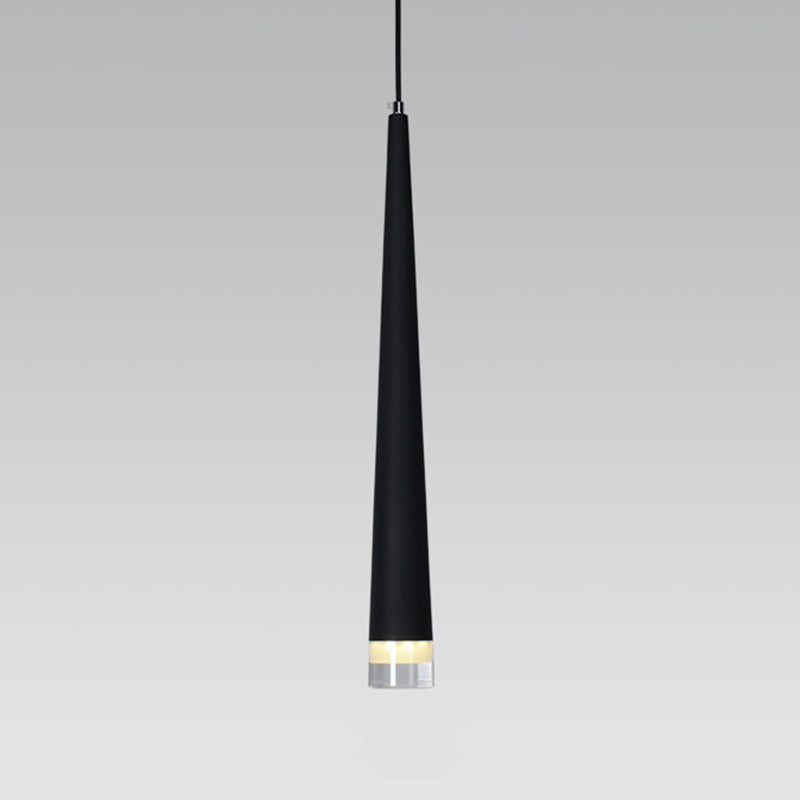 Minimalisme Conische led hangende licht moderne stijl lange kegelverlichtingsarmatuur met kristallen lampenkap