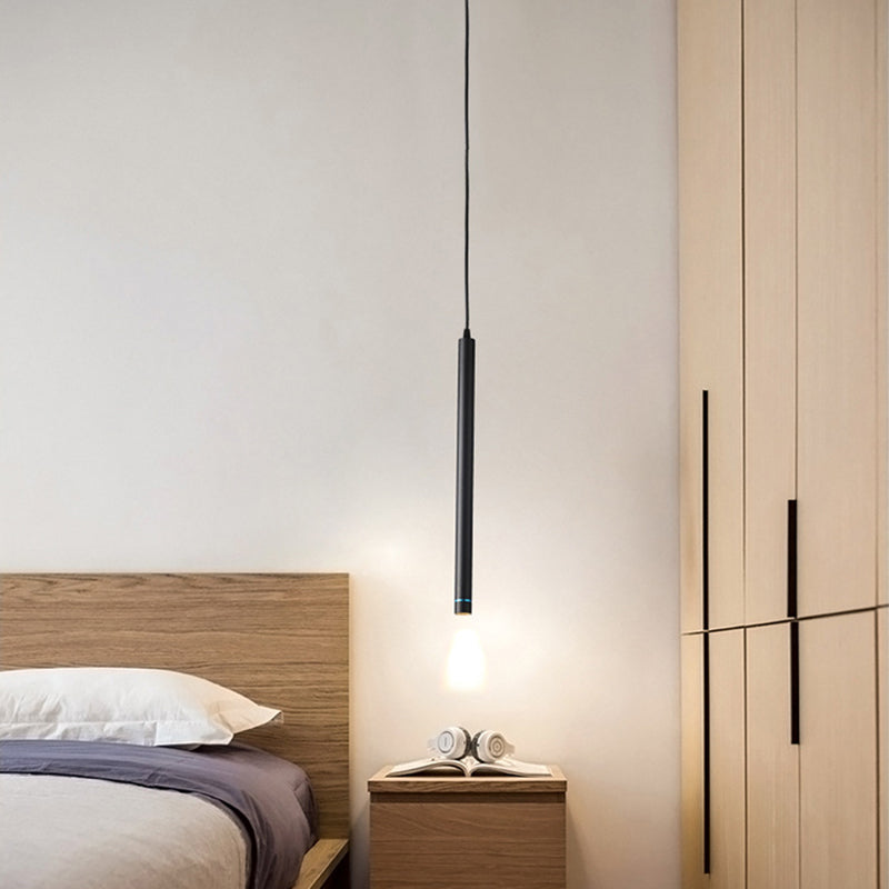Minimalist Stick Shaped LED Downlight Aluminum Dining Room Suspension Pendant Light