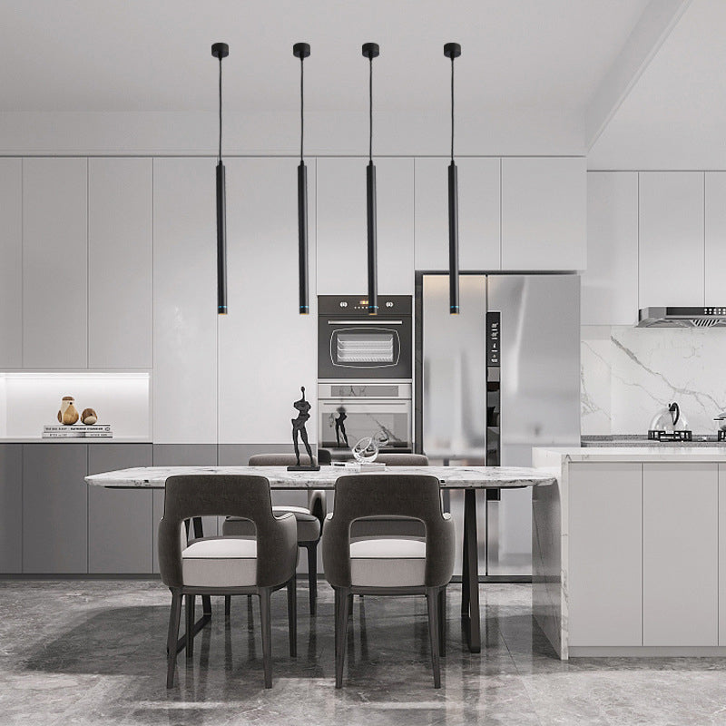 Minimalist Stick Shaped LED Downlight Aluminum Dining Room Suspension Pendant Light
