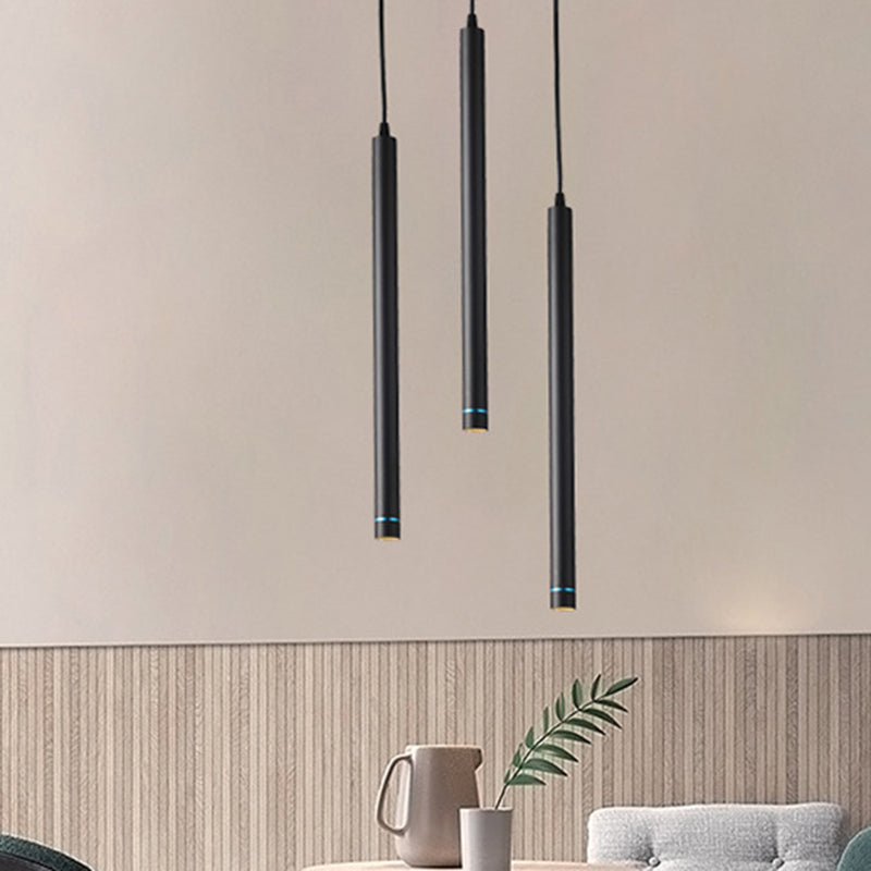 Minimalist Stick Shaped LED Downlight Aluminum Dining Room Suspension Pendant Light