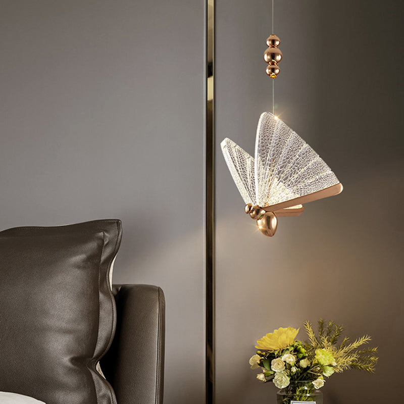 8.6 "brede acryl vlinder hangend licht leuntstijl eenvoud verlichtingsarmatuur voor coffeeshop restaurant