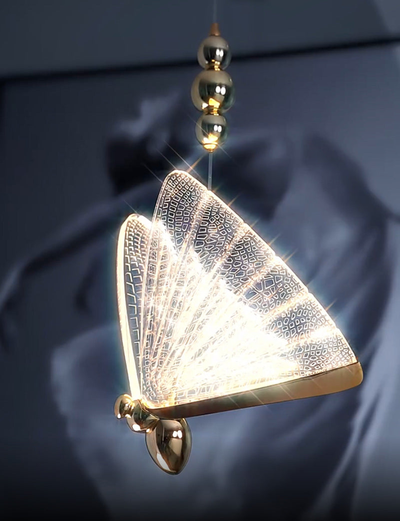 8.6 "brede acryl vlinder hangend licht leuntstijl eenvoud verlichtingsarmatuur voor coffeeshop restaurant