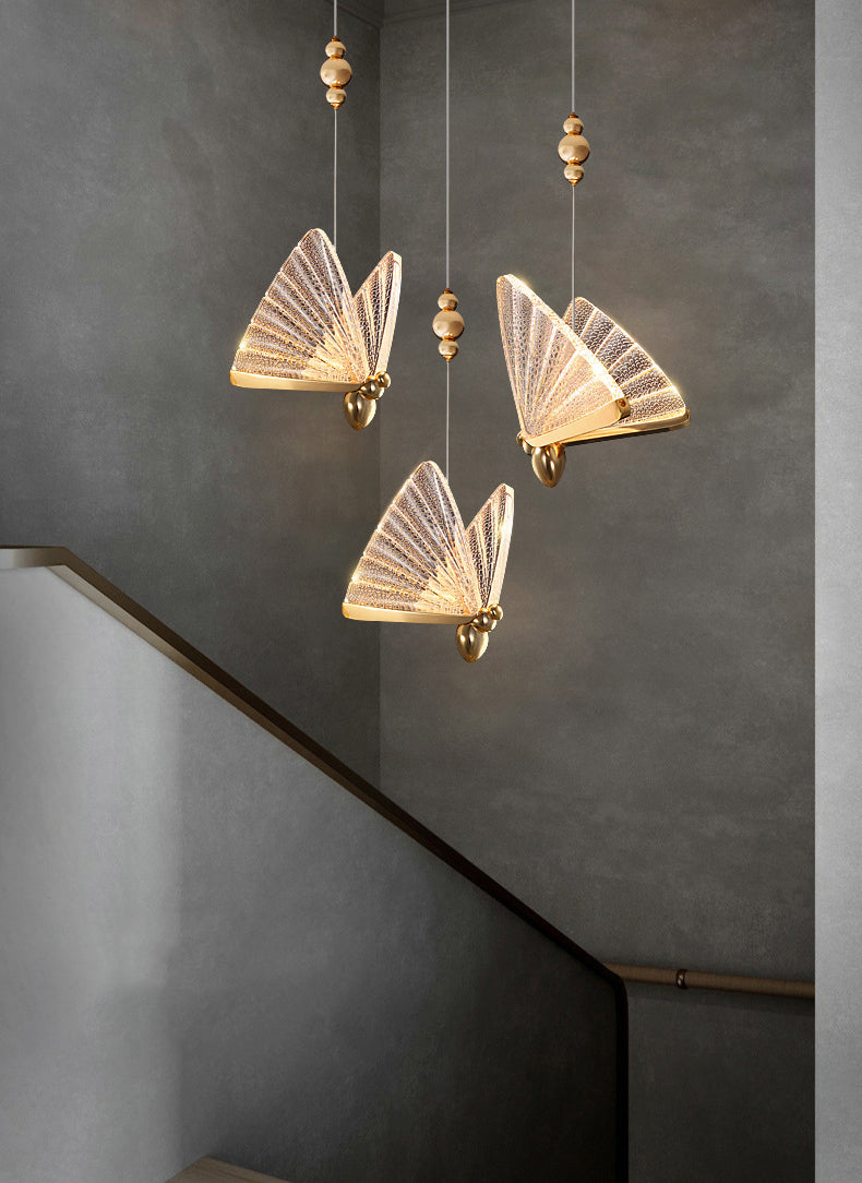 8.6 "brede acryl vlinder hangend licht leuntstijl eenvoud verlichtingsarmatuur voor coffeeshop restaurant
