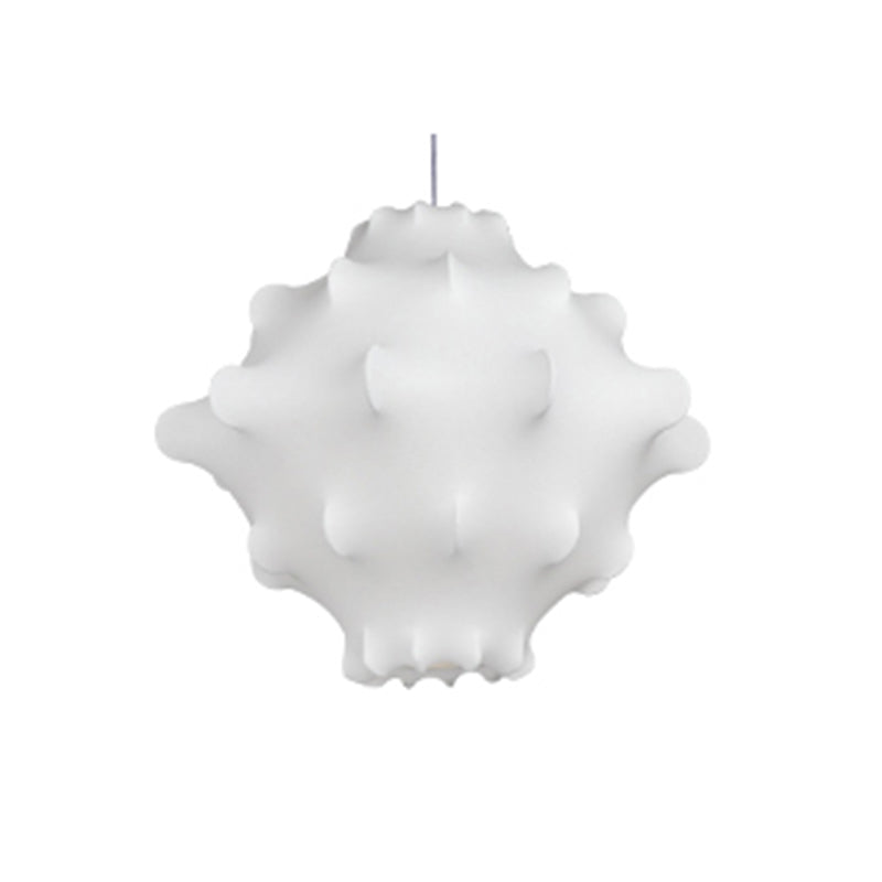 Onregelmatige gevormde zijden hanger lamp postmodern 1 bol witte ophanging licht voor woonkamer