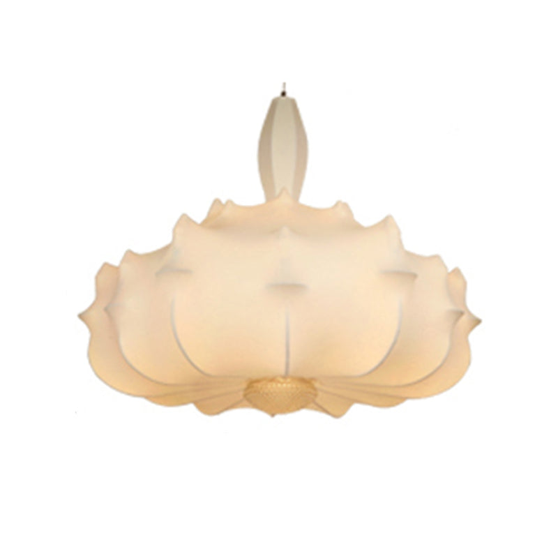 Onregelmatige gevormde zijden hanger lamp postmodern 1 bol witte ophanging licht voor woonkamer