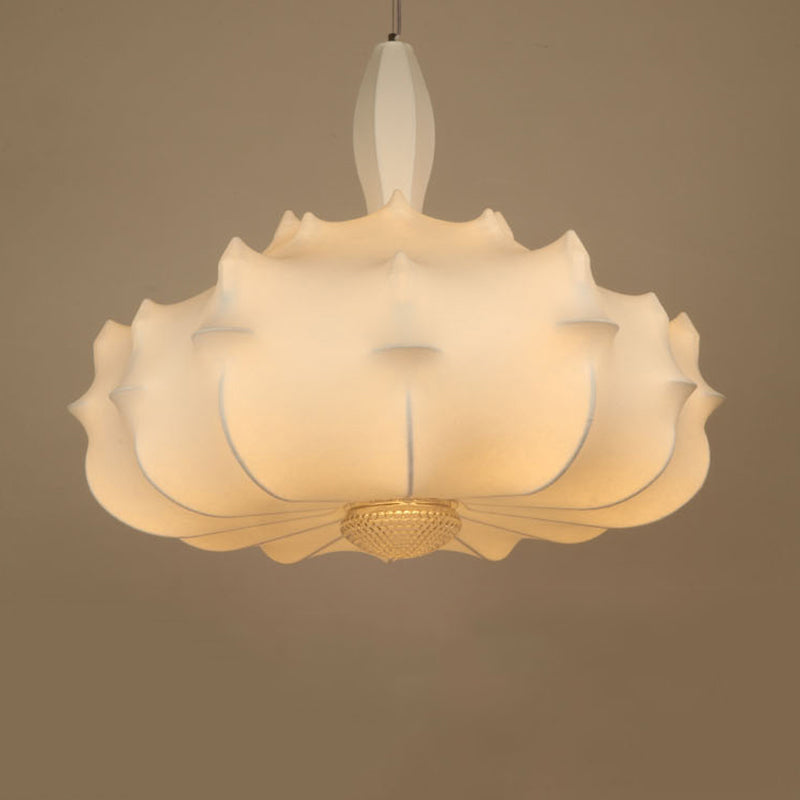 Onregelmatige gevormde zijden hanger lamp postmodern 1 bol witte ophanging licht voor woonkamer