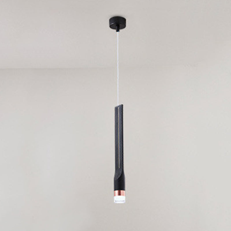 17.7 "H Noordse stijl LED hangend licht aluminium lange stripverlichtingsarmatuur met kristallen lampenkap