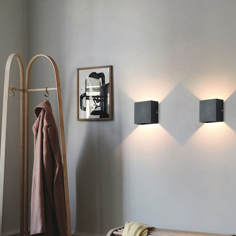 Nordic Minimalism Square Led Wall Light Frosted Aluminiumlegierung Mini -Wandlampe für Schlafzimmer