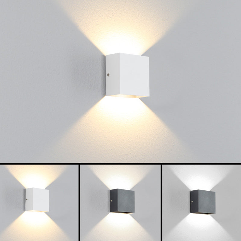 Nordic Minimalism Square Led Wall Light Frosted Aluminiumlegierung Mini -Wandlampe für Schlafzimmer