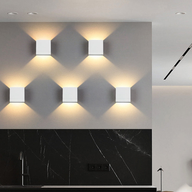 Nordic Minimalism Square Led Wall Light Frosted Aluminiumlegierung Mini -Wandlampe für Schlafzimmer