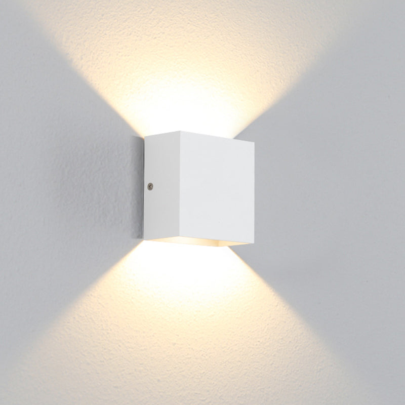 Nordic Minimalism Square Led Wall Light Frosted Aluminiumlegierung Mini -Wandlampe für Schlafzimmer