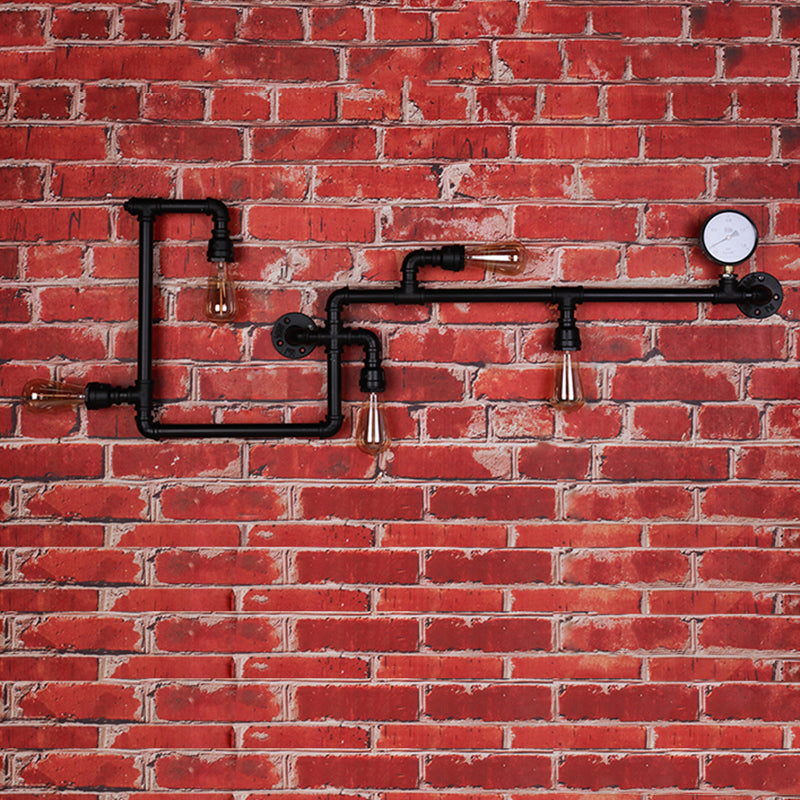 Luz de lámpara de pared de tubería de agua retro industrial