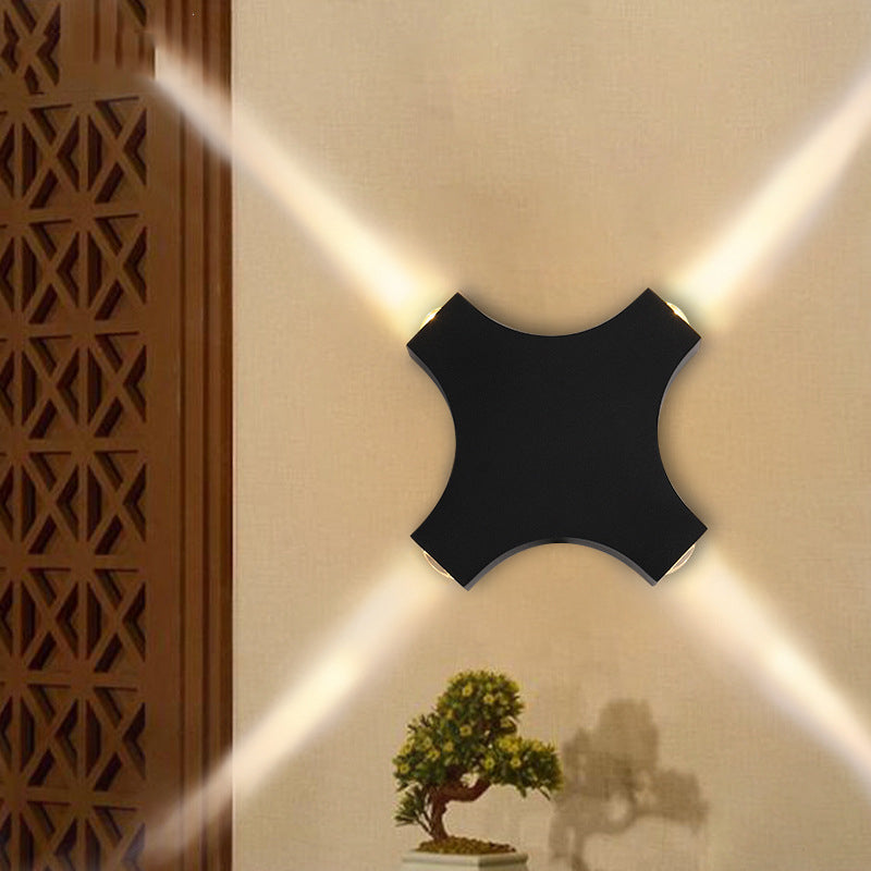 Viga en forma de X lámpara de pared LED creativa estilo accesorio de iluminación contemporánea para interiores y exteriores