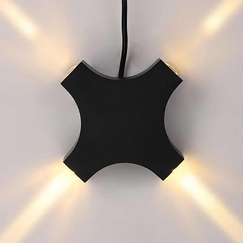 Viga en forma de X lámpara de pared LED creativa estilo accesorio de iluminación contemporánea para interiores y exteriores