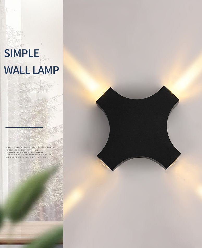 X-shaped Beam Creative LED Wall Lamp Simplicity Style Contemporary Lighting Fixture for Indoor and Outdoor