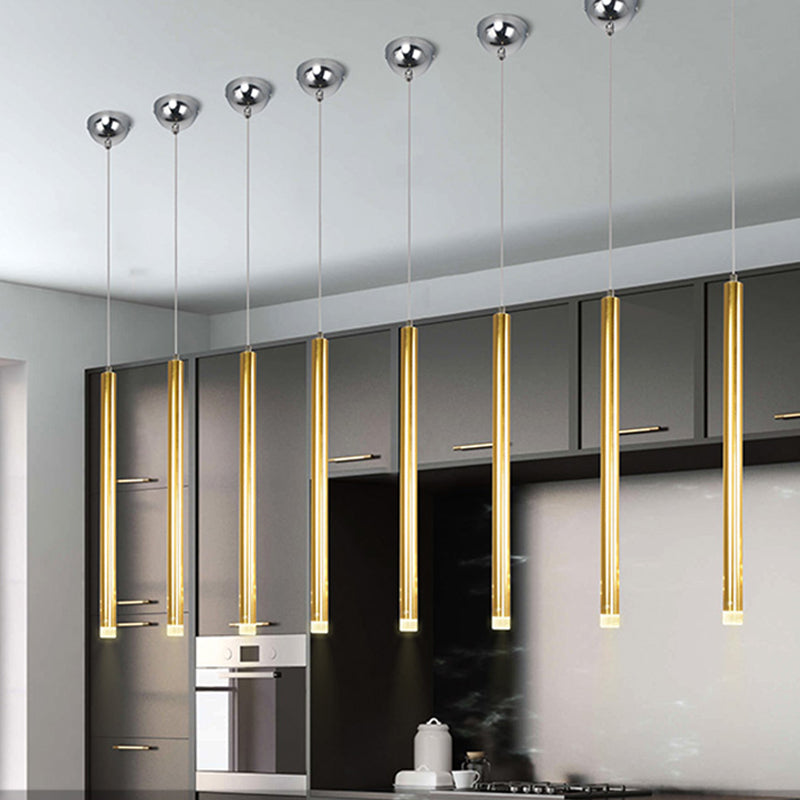 Minimalisme LED cylindrique Light Light moderne style Long Strip Éclairage de bande avec abat-jour en cristal