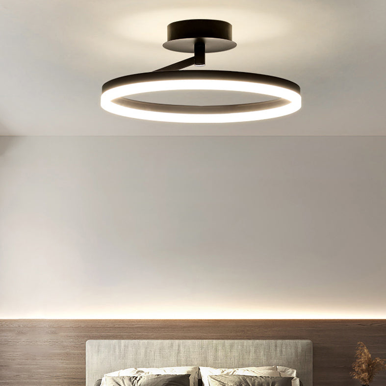 Linear Iron LED Flush Mount Modern Style 1-Light Ceiling Light Fixture for Bedroom