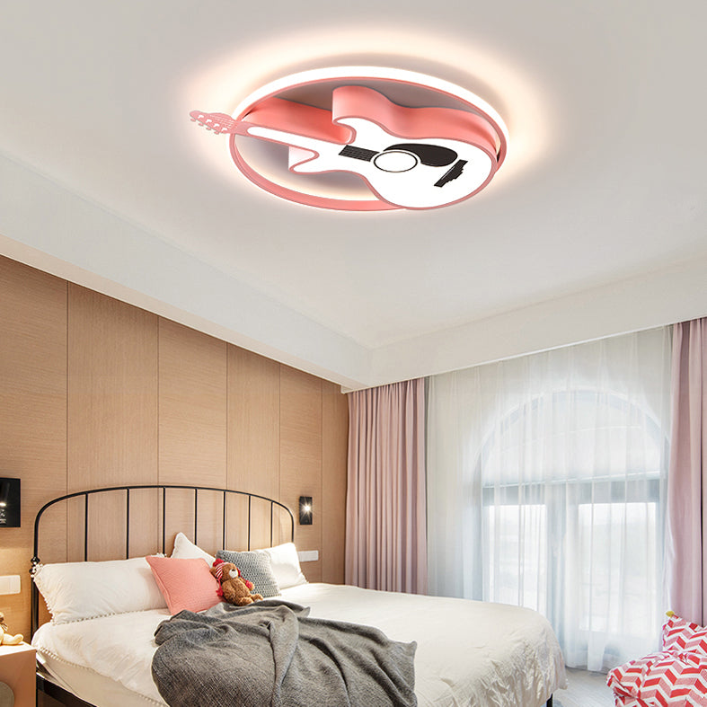 Chambre d'enfant Plafonnier Lumière Fille Chambre Maternelle Allée Olphin Papillon Dessin Animé Mignon Créatif Rose Lampes de Protection des Yeux