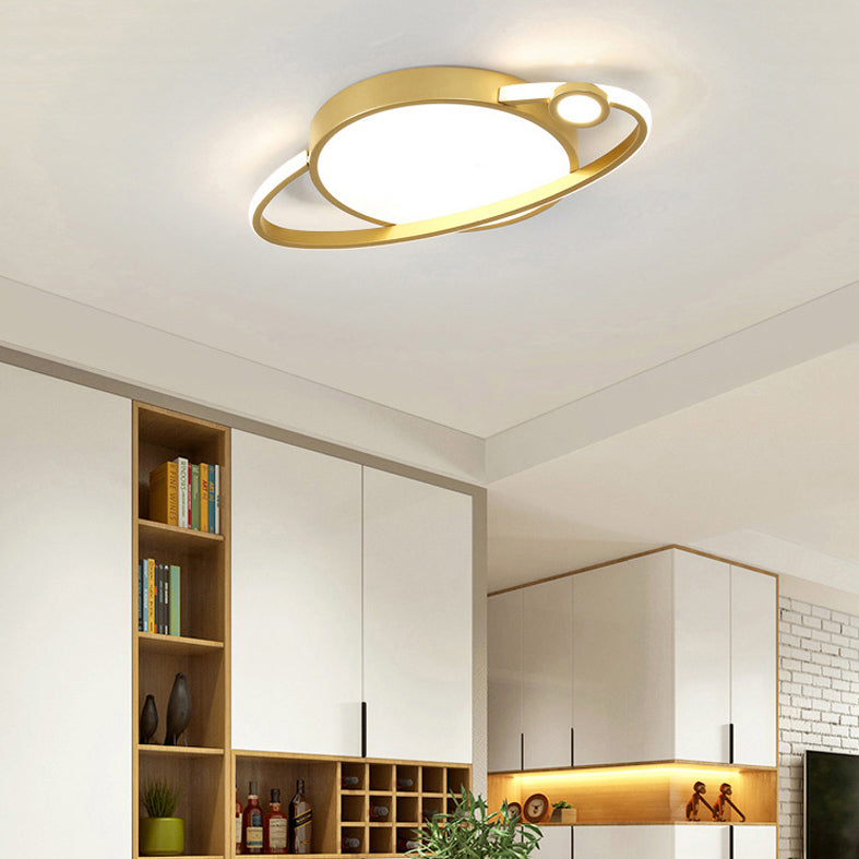 Saturn Flush Light Acrylic Modern Flush Mount Ceiling Light Fixtures for Bedroom