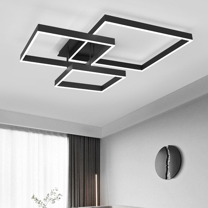 Luz empotrada LED moderna para sala de estar, luz acrílica geométrica de 3 luces montada en el techo