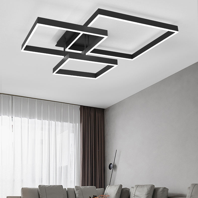 Luz empotrada LED moderna para sala de estar, luz acrílica geométrica de 3 luces montada en el techo