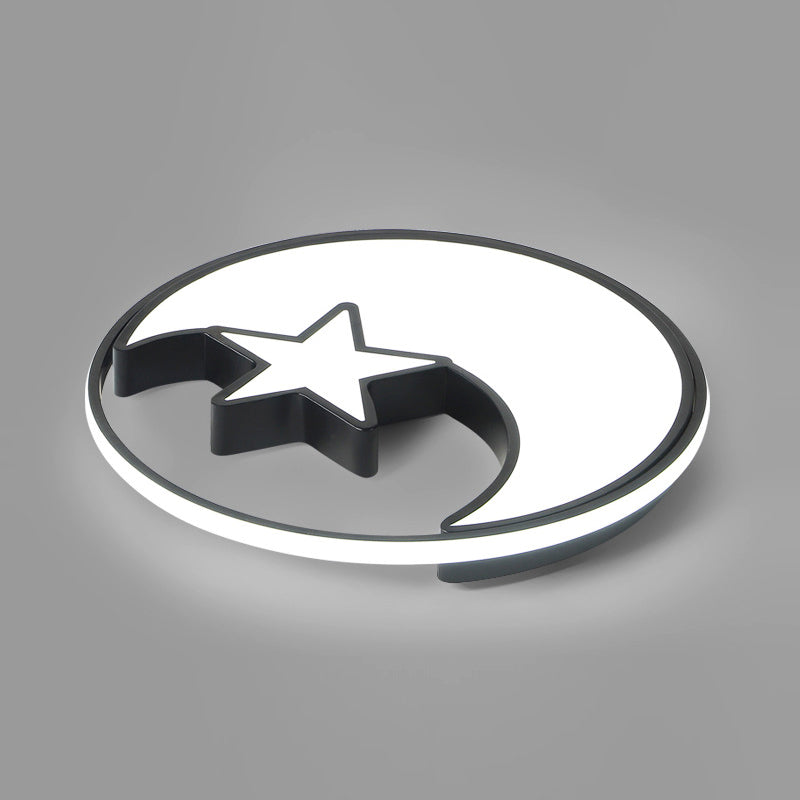 Moon And Star Flush Mount Light 1 Light Acrylic Cartoon Flush Mount Spotlight for Children Bedroom