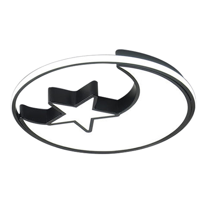 Moon And Star Flush Mount Light 1 Light Acrylic Cartoon Flush Mount Spotlight for Children Bedroom
