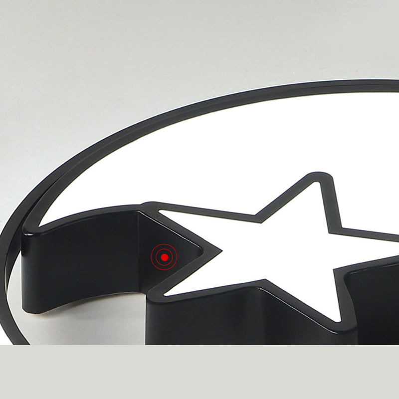 Moon And Star Flush Mount Light 1 Light Acrylic Cartoon Flush Mount Spotlight for Children Bedroom