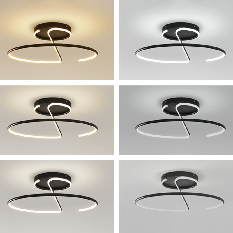 Luz de techo de aluminio de aluminio lineal Minimalismo Luz de techo de 1 luces Luz montada para sala de estudio