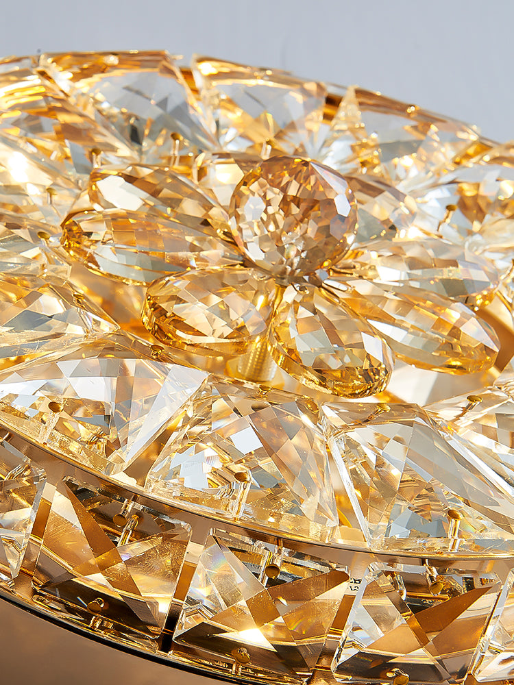 Contemporary K9 Crystal Flush Mount 1-Light Cylinder Flush Ceiling Light for Hallway