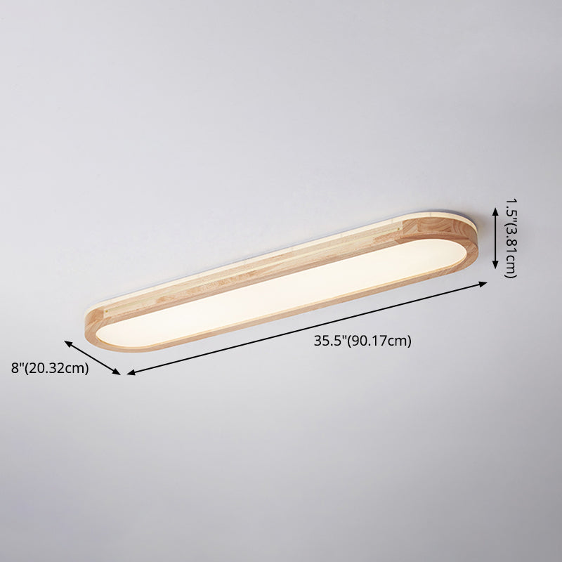 Minimalismo de madera 1-Luz de montaje de la lámpara de montaje de descarga lineal de luz de techo para dormitorio