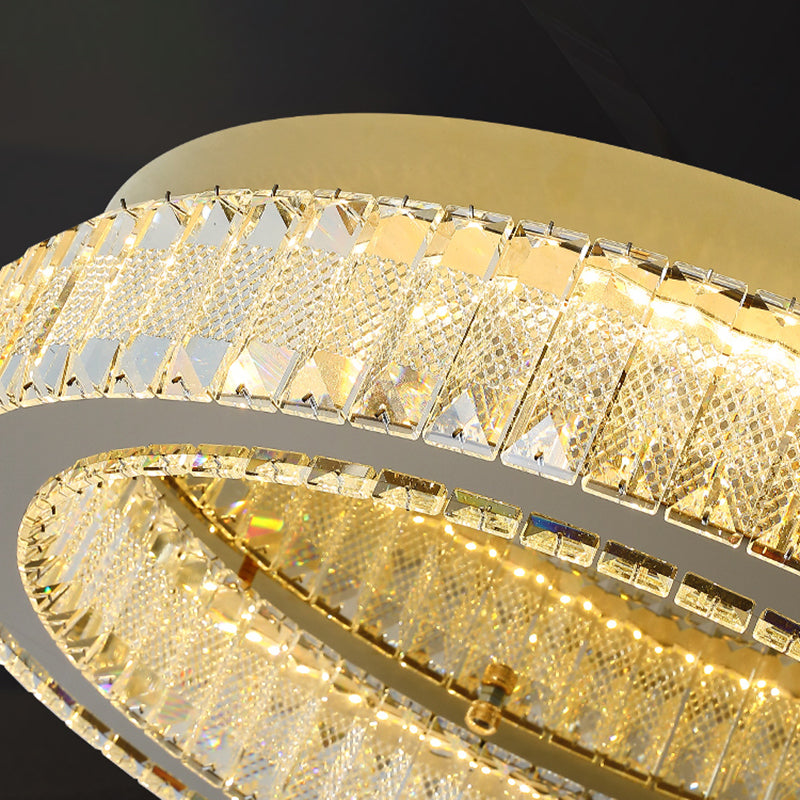 Living Room K9 Crystal Flush Mount Light Fixture Contemporary Cylinder Flush Light Fixture