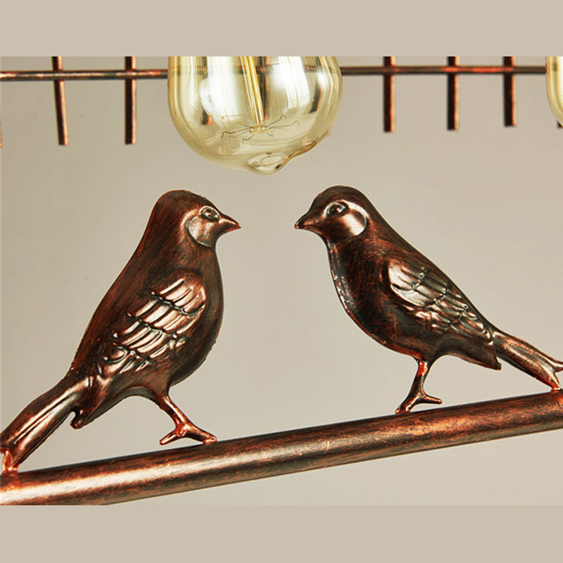 Luce a sospensione dell'isola a 4 luci in stile industriale in ferro battuto a sospensione per luogo commerciale