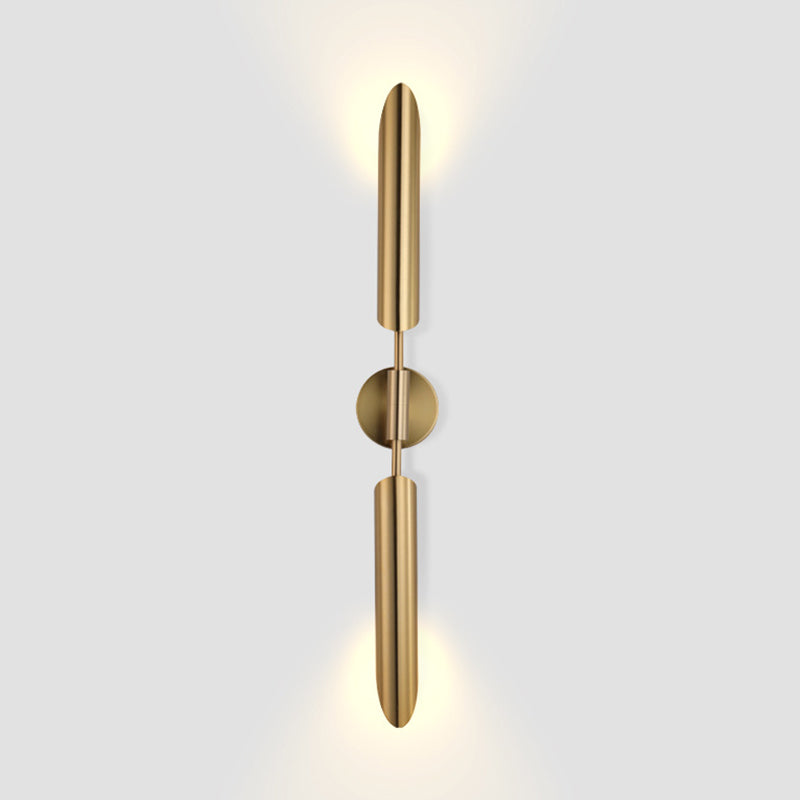 Shaded Bedroom Wall Sconce Lighting Metal Simplicity-Style Sconce Light Fixture in Gold