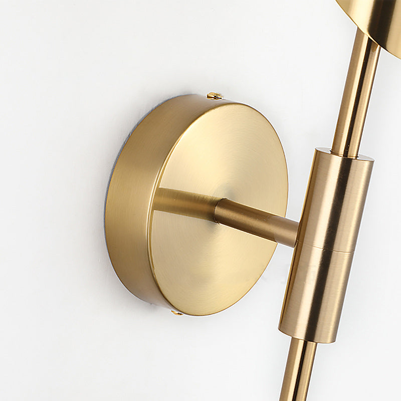 Shaded Bedroom Wall Sconce Lighting Metal Simplicity-Style Sconce Light Fixture in Gold