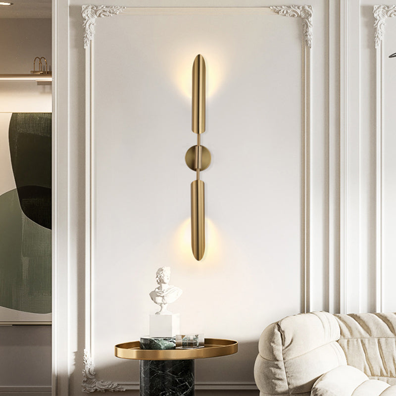 Shaded Bedroom Wall Sconce Lighting Metal Simplicity-Style Sconce Light Fixture in Gold