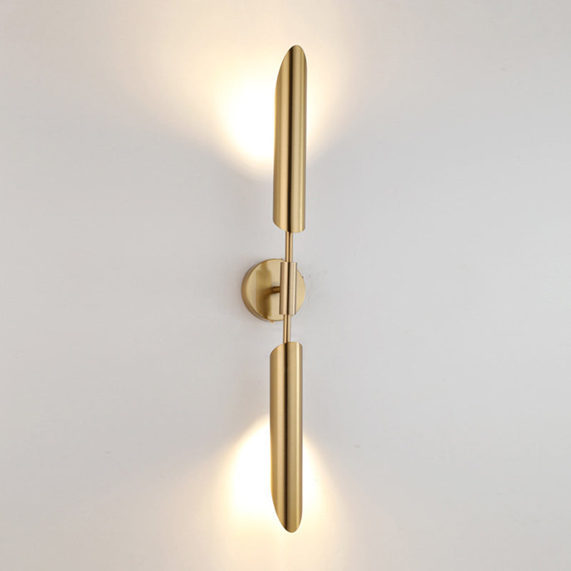 Lampada da foglie di scarico in metallo in metallo da parati della camera da letto ombreggiata in oro