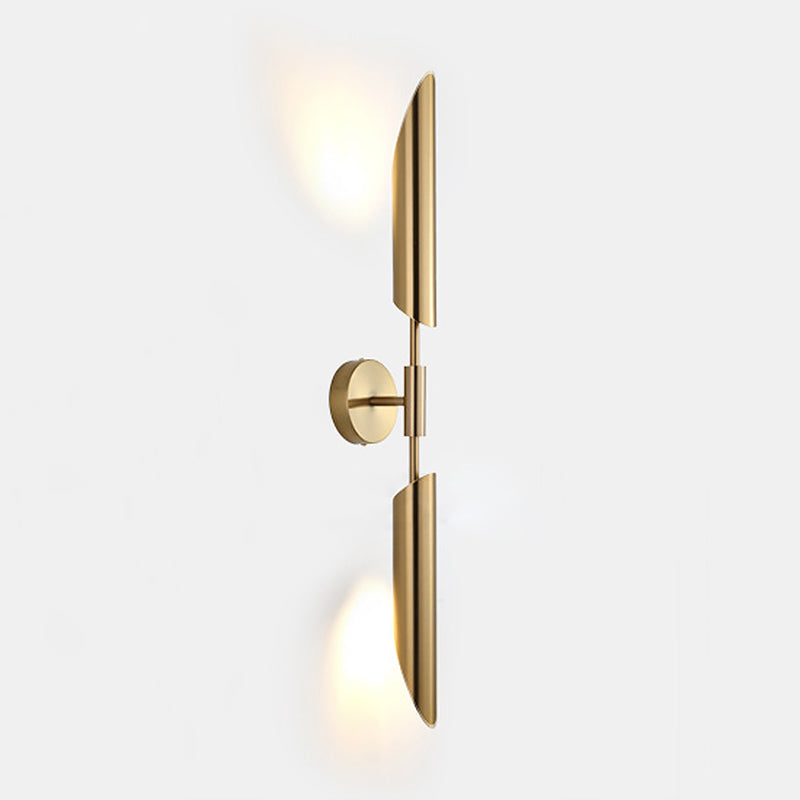 Shaded Bedroom Wall Sconce Lighting Metal Simplicity-Style Sconce Light Fixture in Gold