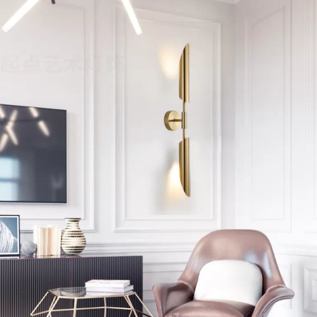 Shaded Bedroom Wall Sconce Lighting Metal Simplicity-Style Sconce Light Fixture in Gold