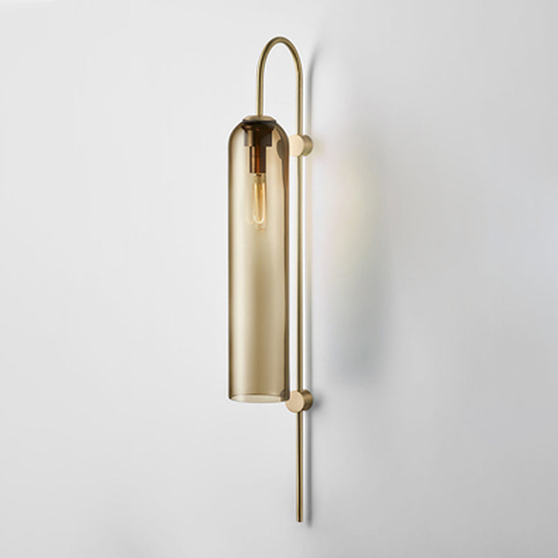 Gooseneck Wall Lighting Fixture Modern Style Glass Wall Light Sconce for Living Room